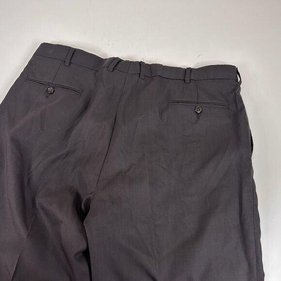 Joseph Abboud 48R Suit 40x30 Flat Front Brown Guabello Wool Two Button Vented - Picture 12 of 13